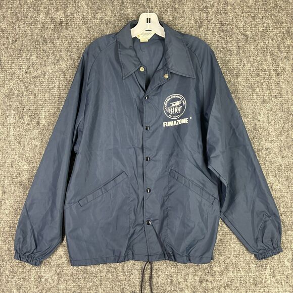 Vintage Windbreaker Mens Large Aviation‎ Biplane South Carolina Fumazone 1960s - Picture 1 of 9